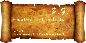 Podwinetz Filoméla névjegykártya